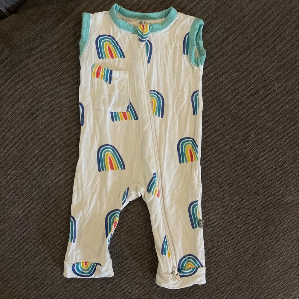 Kyte BABY Sleeveless Romper Jade Rainbow
